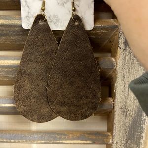 Handmade leather earrings